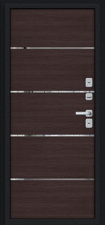 Товар Дверь Браво Thermo Лайн/BChrome Букле черное/Wenge Melinga DIS007440