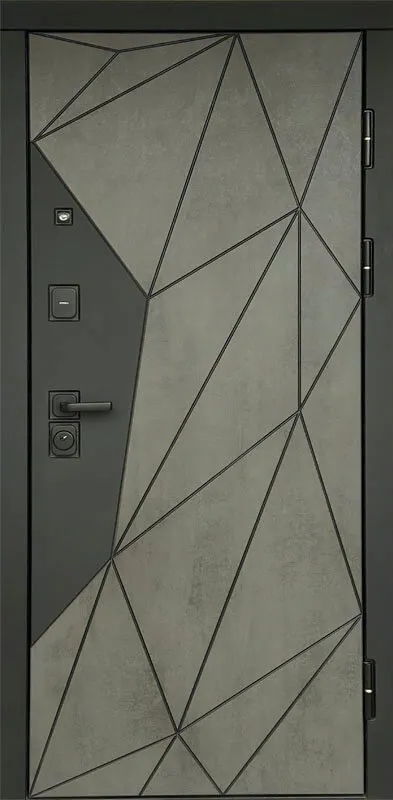 Товар Дверь Термо-Доор ГЕОМЕТРИЯ БЕТОН  (ЧЕРНАЯ ФУРНИТУРА) (квартира) DIS007539