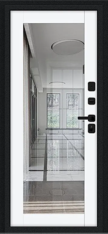 Товар Дверь Браво Thermo Флэш МФ/SBlack-Букле черное/White Silk DIS007445