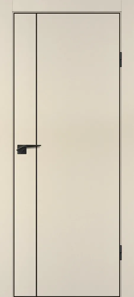 Фото Межкомнатная дверь П-21 кромка АБС черная c 4-х ст. Бежевый матовый