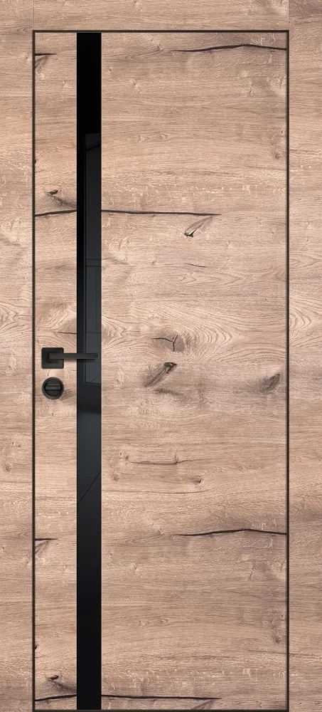Фото Межкомнатная дверь PX-8  черная кромка с 4-х ст. Дуб пацифик